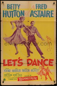 4m0989 LET'S DANCE 1sh 1950 great image of dancing Fred Astaire & Betty Hutton!