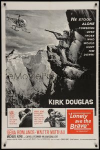 4m1005 LONELY ARE THE BRAVE military 1sh 1962 who was strong enough to tame Kirk Douglas, best artwork!