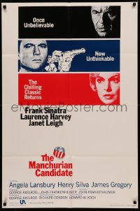 4m1036 MANCHURIAN CANDIDATE 1sh R1988 Frank Sinatra, Janet Leigh, directed by John Frankenheimer!