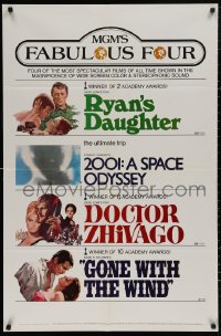 4m1044 MGM'S FABULOUS FOUR 1sh 1971 Ryan's Daughter, 2001, Doctor Zhivago & Gone With the Wind!