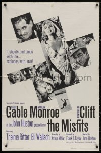 4m1047 MISFITS 1sh 1961 sexy Marilyn Monroe, Clark Gable, Montgomery Clift, John Huston directed