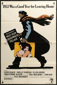 4m1076 NEXT STOP GREENWICH VILLAGE 1sh 1976 cool art of Lenny Baker in NYC by Milton Glaser!