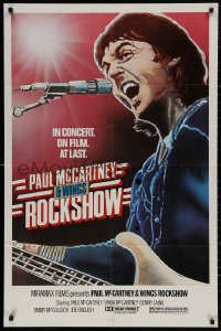 4m1113 PAUL MCCARTNEY & WINGS ROCKSHOW 1sh 1980 art of him playing guitar & singing by Kozlowski!
