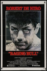 4m1144 RAGING BULL 1sh 1980 Hagio art of Robert De Niro, Martin Scorsese boxing classic!