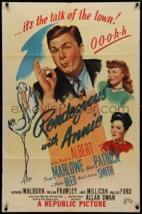 4m1154 RENDEZVOUS WITH ANNIE 1sh 1946 art of Eddie Albert, Faye Marlowe & stork, ohhhh baby!