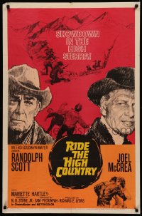 4m1162 RIDE THE HIGH COUNTRY 1sh 1962 Randolph Scott & Joel McCrea have a showdown in High Sierra!