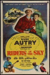 4m1164 RIDERS IN THE SKY 1sh 1949 Gene Autry's great song hit comes to life, Gloria Henry!