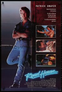 4m1169 ROAD HOUSE 1sh 1989 full-length Patrick Swayze is the best bouncer in the business!