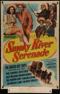 4m1206 SMOKY RIVER SERENADE 1sh 1947 images of The Hoosier Hotshots & pretty cowgirl Ruth Terry!