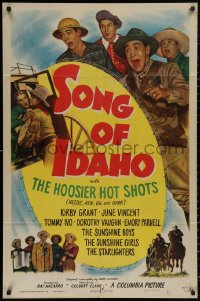 4m1217 SONG OF IDAHO 1sh 1948 wacky images of the Hoosier Hot Shots, western musical!