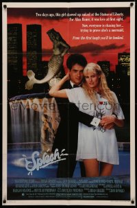 4m1222 SPLASH 1sh 1984 Tom Hanks loves mermaid Daryl Hannah in New York City under Twin Towers!