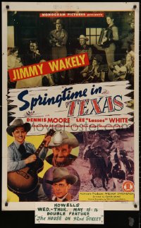 4m1223 SPRINGTIME IN TEXAS 1sh 1945 singing cowboy Jimmy Wakely, Dennis Moore, Lee Lasses White!