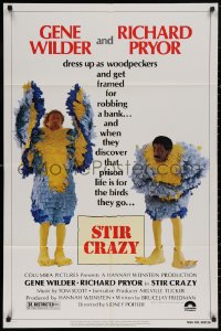 4m1239 STIR CRAZY 1sh 1980 Gene Wilder & Richard Pryor in chicken suits, directed by Sidney Poitier!