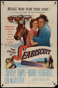 4m1242 STORY OF SEABISCUIT 1sh 1949 Shirley Temple, Barry Fitzgerald, cool horse racing images!
