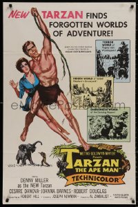 4m1260 TARZAN THE APE MAN 1sh 1959 Edgar Rice Burroughs, Denny Miller & sexy Joanna Barnes!