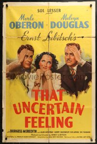 4m1268 THAT UNCERTAIN FEELING 1sh 1941 Lubitsch, Merle Oberon between Douglas & Meredith!