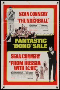 4m1278 THUNDERBALL/FROM RUSSIA WITH LOVE 1sh 1968 Bond sale of two of Sean Connery's best 007 roles!