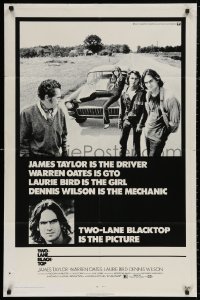 4m1307 TWO-LANE BLACKTOP 1sh 1971 James Taylor is the driver, Warren Oates is GTO, Laurie Bird