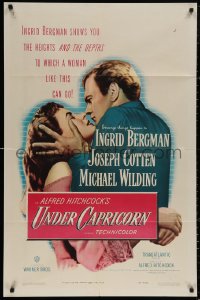 4m1309 UNDER CAPRICORN 1sh 1949 romantic c/u of Ingrid Bergman & Joseph Cotten, Hitchcock!