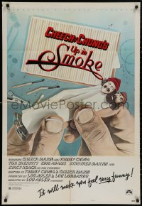 4m1312 UP IN SMOKE style B 1sh 1978 Cheech & Chong, it will make you feel funny, revised tagline!
