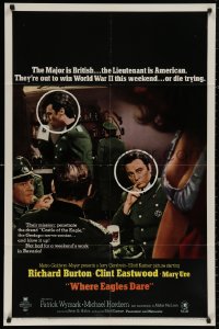 4m1339 WHERE EAGLES DARE style B 1sh 1968 Clint Eastwood, Richard Burton, completely different image!