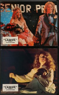 4m0069 CARRIE 7 French LCs 1977 Stephen King, Sissy Spacek & crazy mother Piper Laurie, Katt!
