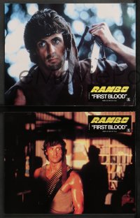 4m0057 FIRST BLOOD 8 style A French LCs 1983 different images of Sylvester Stallone as John Rambo!