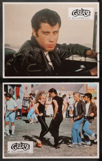 4m0032 GREASE 16 French LCs 1978 John Travolta & Olivia Newton-John in a most classic musical!