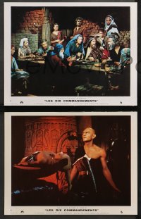 4m0058 TEN COMMANDMENTS 8 style A French LCs R1970s Cecil B. DeMille, Charlton Heston & Yul Brynner!