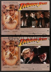 4m0021 INDIANA JONES & THE LAST CRUSADE 12 Spanish LCs 1989 Harrison Ford, Sean Connery, Struzan art!