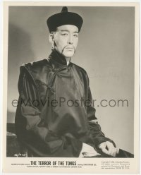 4p0348 CHRISTOPHER LEE signed 8x10 still 1961 as the Asian villain in The Terror of the Tongs!