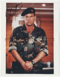 4p0513 DON STROUD signed color 8x10.25 REPRO still 1990s in uniform as Heller in Licence to Kill!
