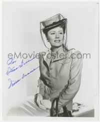 4p0575 IRENE DUNNE signed 8x10 REPRO still 1980s beautiful seated portrait wearing veiled hat!