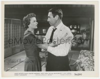 4p0381 JOAN BENNETT signed 8x10 still 1956 close up looking worried at Gary Merrill in Navy Wife!