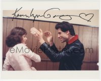 4p0526 KAREN LYNN GORNEY signed color 8x10 REPRO still 1980s w/John Travolta in Saturday Night Fever!