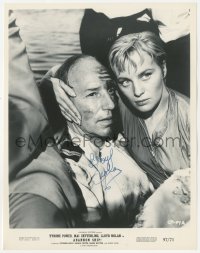 4p0399 LLOYD NOLAN signed 8x10 still 1957 close up with pretty Mai Zetterling in Abandon Ship!