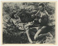 4p0607 MAUREEN O'SULLIVAN signed 8x10 REPRO still 1980s w/ Johnny Weissmuller in Tarzan the Ape Man!