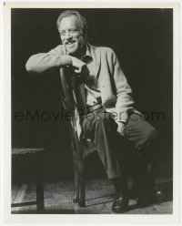 4p0608 MAX VON SYDOW signed 8.25x10.25 REPRO still 1980s great seated portrait over black background!