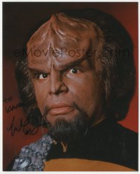4p0534 MICHAEL DORN signed color 8x10 REPRO still 1991 as Lt. Worf in Star Trek: The Next Generation