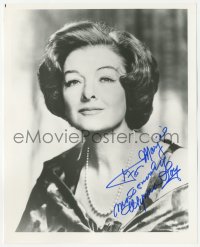 4p0609 MYRNA LOY signed 8.25x10 REPRO still 1980s head & shoulders portrait wearing pearl necklace!