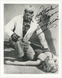 4p0618 ROBERT CLARKE signed 8x10 REPRO still 1990s Hideous Sun Demon grabbing at Patricia Manning!