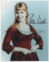 4p0538 SHANI WALLIS signed color 8x10 REPRO still 1980s smiling c/u in costume as Nancy from Oliver!