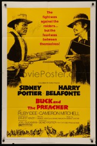 4p0047 BUCK & THE PREACHER signed 1sh 1972 by Sidney Poitier, great image with Harry Belafonte!