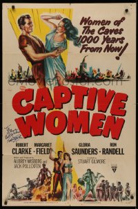 4p0048 CAPTIVE WOMEN signed 1sh 1952 by Robert Clarke, sexy sci-fi 1,000 years after the atom bomb!