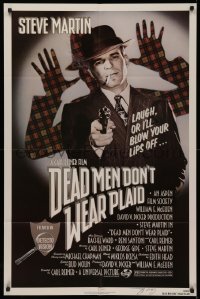 4p0060 DEAD MEN DON'T WEAR PLAID signed 1sh 1982 by director Carl Reiner, great c/u of Steve Martin!