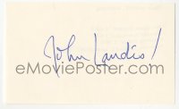 4p0456 JOHN LANDIS signed 3x5 index card 1980s it can be framed & displayed with a repro still!