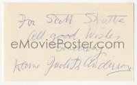 4p0459 JUDITH ANDERSON signed 3x5 index card 1980s it can be framed & displayed with a repro still!