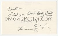 4p0461 LAWRENCE KASDAN signed 3x5 index card 1980s it can be framed & displayed with a repro still!