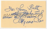 4p0468 MYRNA LOY signed 3x5 index card 1980s it can be framed & displayed with a repro still!