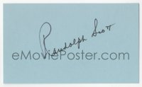 4p0472 RANDOLPH SCOTT signed 3x5 index card 1980s it can be framed & displayed with a repro still!